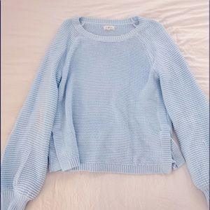 lou & grey light blue balloon sleeve sweater